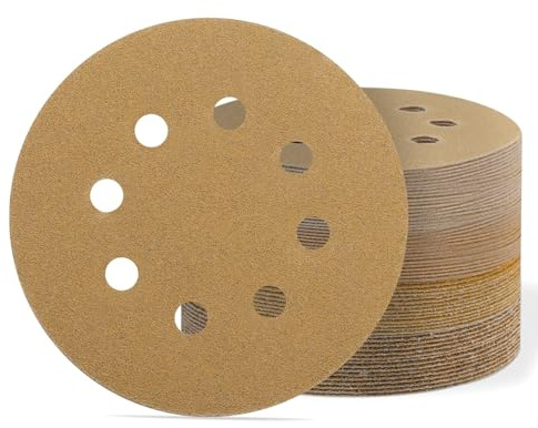 180mm Sanding Discs 40/60/80/120/180/240 Grit, 30Pcs 7Inch Hook and Loop Disc 8 Holes Sandpaper Sheet for Drywall Sander Long Neck Sander