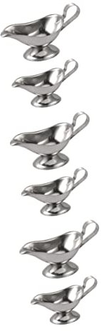 OQHAIR 6 Pezzi Tazza per condimento vassoi per Frutta Cibo Turco Salsa Bianca Manico per sugo Ciotole per Salse in Acciaio Inox distributore di Salse Barattolo per condimento Tazza per se