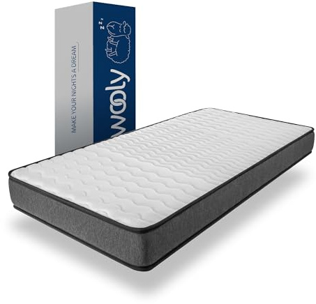 Wooly Colchón 90x190 - Altura 15 cm - Confort Ergonómico - Espuma Viscoelástica - Reversible - Hipoalergénico - 7 Zonas - Colchón Individual - Modelo Eco - Fabricado en Europa
