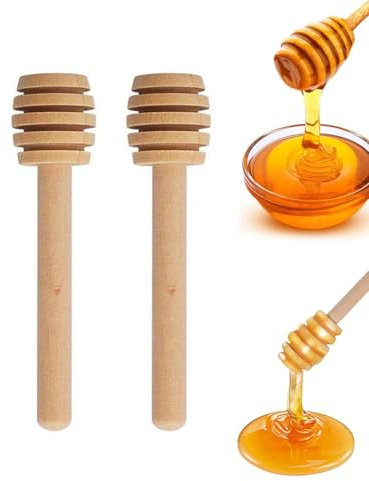 KGDUYC Agitador de madera para mezclar miel, 2 piezas de 15,2 cm, cuchara de miel