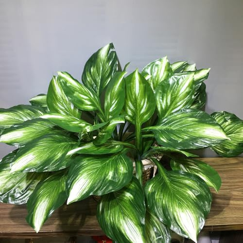 4 Packs Halcyon Hosta Perennial Artificial Plants 19 Large Faux Cordyline Shade Plant for for Home Garden Office Decoration