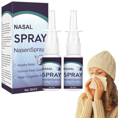Spray Nasal, 2*10ml Spray Nasal Sinus, Nettoyant Et Hydratant Pour Le Nez Pour Les Conférences De Travail Activités De Plein Air Après L'entraînement Routine Quotidienne Fitness Activités Intérieures