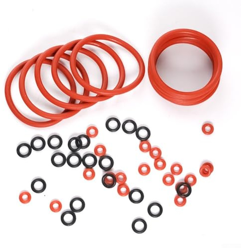 Pumixiy Wartungsset für Kaffeemaschinen mit Silikon-O-Ring-Dichtungen, Ersatz-Dichtungsring für Jura C-Serie und ENA-Modelle, langlebige rote und schwarze O-Ringe