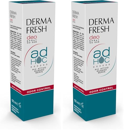 Dermafresh Ad Hoc Odor Control, Deodorante Attivo Spray, Antiodore, Senza Alcol, No Gas, 100 ml (Confezione da 2)