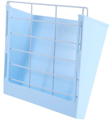 CVUTOVO Soporte de Alimentación para Conejo y Cobaya Bastidor Fijo de Plástico y Acero, Comedero Empotrado para Jaula Que Mantiene Limpio y Reduce Desperdicio de Heno