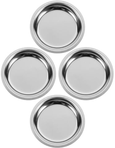 Toyvian Porta Bustine di Tè Multifunzionali e Facili da Pulire in Acciaio Inossidabile Set di 4 Piattini per Casa e Ristorante