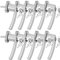 MONZANA® 10x Fenstergriffe Abschließbar mit Schloss Kindersicherung Silber 35mm Stiftlänge 2 Schlüssel Fensterbeschlag Balkon Türgriff Einbruchschutz