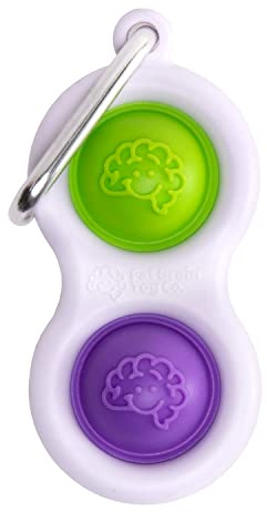Fat Brain Toys Simpl Dimpl - Purple/Lime, Popping Fidget Keychain