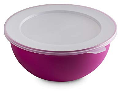 Omada Design Contenitore per Alimenti Rotondo con Coperchio, Antibatterica da 1,5 Lt, in plastica, Infrangibile, lavabile in Lavastoviglie, Linea Sanaliving