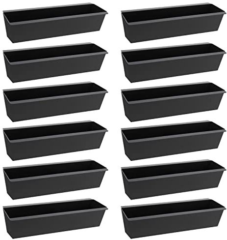 12x Pflanzkasten Kunststoff Europalette Hochbeet Blumenkasten Euro Palette Blumenkübel Pflanzkübel Blumentöpfe Schwarz