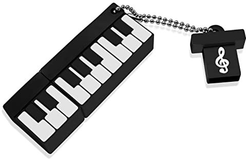 Clé USB 64 GO, Pen Drive USB 2.0 Portable Mémoire Stick Clef USB Key 64go Mignon Piano Flash Drive pour PC, Tablette, Télévision, Voiture, etc (Noir Piano)