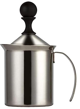 MOBAAK Montalatte Pompa A Mano in Acciaio Inossidabile Montalatte Tazza per Schiuma di Latte Ad Azionamento Manuale per caffè Cappuccinatore