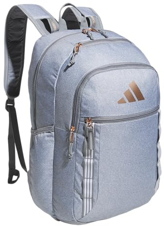adidas Excel 7 - Zaino unisex, per adulti, colore: beige chiaro/marrone traccia, taglia unica, Grigio/Grigio/Oro Rosa Metallizzato, One Size, Zaino Excel 7