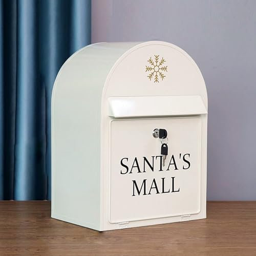 YZMJXNYY Briefkasten, Wandbriefkasten, Postkasten mit Schloss, Briefkästen Retro, Standbriefkasten Freistehend, Wetterfester, Einfache Montage(White)