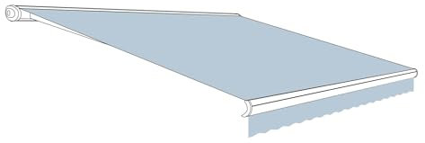 Eclipse Markisenstoff mit Volant aus Polyacryl inkl. Keder, hochwertiges Markisentuch Farbe: Candy, Markisenbreite: 5.0 m x 3.0 m Zubehör für verschiedene Markisen Sonnenschutz für Balkon und Terrasse