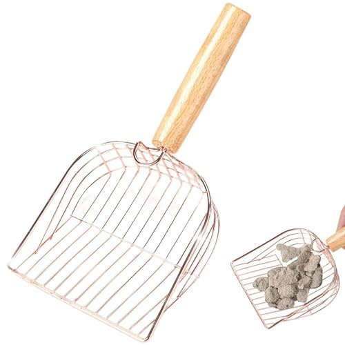 Cat Scooper, Cat Litter Shovel - Kitten Metal Deep Sifter,Metal Scooper Poop Sifting Deep Shovel, Heavy Duty Sifter med Hook, för kulllåda