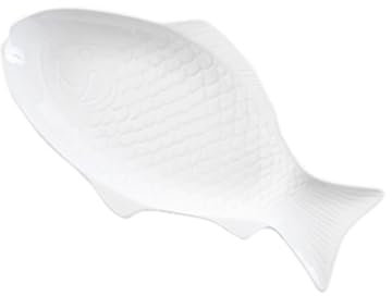 Tableware15inch 13inch 11 inch Ceramic Fish Plate Large Dark Blue White Serving Platter Dinner Dish Plate Restaurant Kitchen Accessories(13 inch White)
