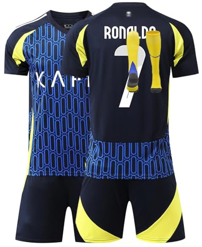Football Jersey For boys girls 2024 Men Jersey Youth Trainshirts Jersey Football Suit Soccer Jersey Shorts Set Fans Gift (D1, 8-9 Y)