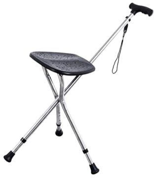 VIVIWI Bastón ajustable ligero con asientos, 3 patas, bastón de acero para ancianos y discapacitados