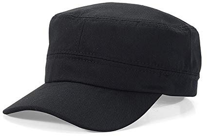 CHENGZI Militärmütze, Unisex, verstellbar, modisch, flach, Twill, Baseballkappe, Kadettenkappe, Kopfumfang 55,9–59,9 cm