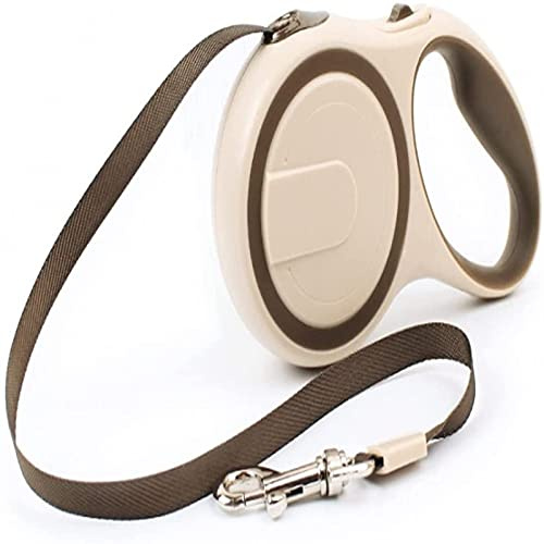 Roll-Leine Hundeleine Einziehbare Leine für Hunde EIN Knopf Break & Lock für Sicherheit Gurt bis zu mit 3/5 Meter für Hunde bis max 10-30kg (Color : Brown, Size : 5m)