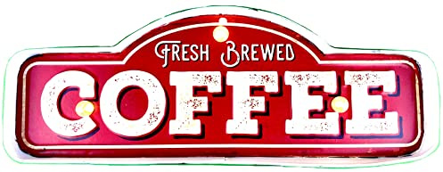 Letrero de Lámpara de Cafetería — Cartel Vintage de DiiliHiiri | 40x14x5cm | Luminoso Led de Cafe, decoracion rustica y vintage, Letrero Luminoso Cafe, Cocina, restaurante, pub y bar.