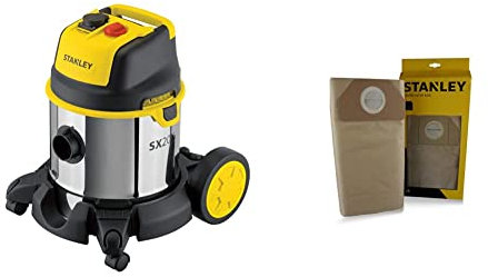 Stanley SXVC20XTE Aspirateur Solides et Liquides (1400 W, 20 l) & Sacs Filtre en Papier, Standard, Havane, Taglia Unica