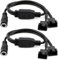 Gebildet 2Piezas de Enchufe de Fuente de alimentación de CC a Cable Adaptador de alimentación de Ventilador de PC Dual de 3Pines y 4 Pines, Cable DC5521 a 4 Pines