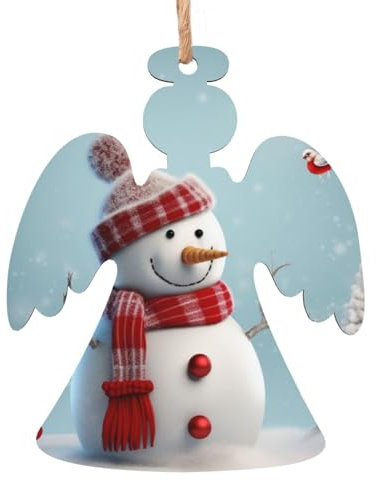 Weihnachten Schneemann Holz Weihnachten Engel Form Ornamente Holz Weihnachtsbaum Hängende Dekoration Weihnachtsbaum Ornamente mit Seilen für Weihnachten Urlaub Dekorationen