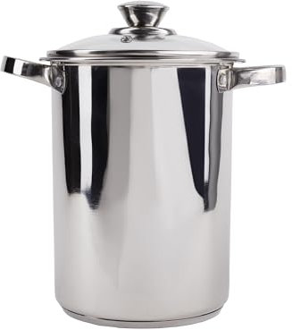 BERGNER Lula - Cuoci asparagi a 3 pezzi con fondo tappato - Coperchio in vetro - In acciaio inox - Facile da lavare - Alta qualità e resistenza