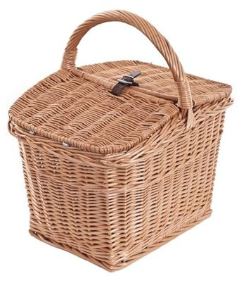 e-wicker24 Alles aus Weide Picknickkorb Weidenkorb mit Deckel Aufbewahrungskorb für Obst und Gemüse Proviantkorb Essenskorb Ausflugskorb geflochten (42 x 26, H: 24/38, rechteckiger ovaler Griff)