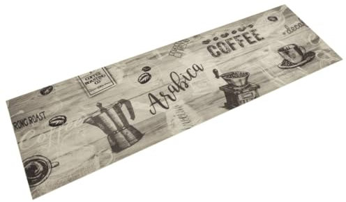ZEYUAN Küchenteppich Waschbar Kaffee Grau 45x150 cm Samt, Teppich Küche, Küchenläufer, Läufer Küche, Teppich Für Die Küche, Teppich Läufer - 4005581