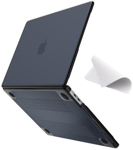 eleger bruchsicher Hülle kompatibel mit MacBook Pro 13 Zoll M2/M1 A2338 A2251 A2289 A2159 A1989 A1708 A1706, Ausgabe 2022-2016, schwarzer TPU Stoßstange & Harte PC Case, Matt schwarz