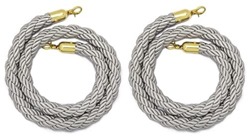 Corde de Barrière Rampe Escalier Barrière En Corde De Chanvre Tressée 2 Pièces, Cordes Torsadées Violettes Beiges Blanches Grises/Lignes De Barrières De Sécurité Pour Le Contrôle Des Foules Pour Pot