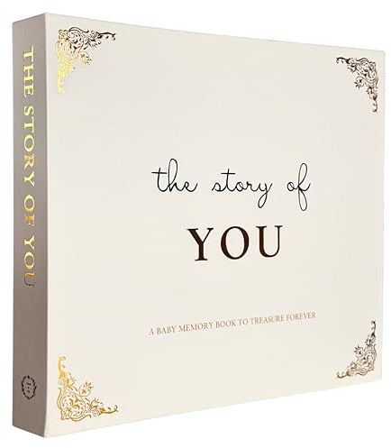 Inspirational Baby Journal & Memory Book Keepsake - Cream & Gold Luxury Design, 172 Pages for 4x6 & 5x7 Photos - Perfect Photo Album for Baby Shower Gifts