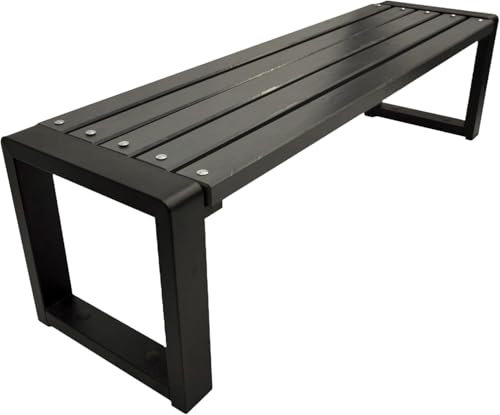 Primario Grande Gartenbank, Parkbank - Gartenmöbel, Outdoor Bank mit 350kg Tragfähigkeit - Sitzbank Holz Wetterfeste (Grande-BO, Grau, 100cm - Sitzlänge, CE)