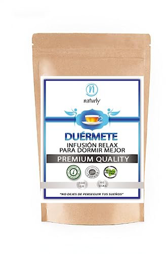 Duerme bien. Infusiones Relajantes para la Ansiedad y para Dormir Profundo toda la Noche. Rooibos de Valeriana, Lavanda, Malva, Azahar y Manzana. Sueño Profundo con esta Infusión Relajante para Dormir