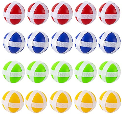 MUNSKT 20PCS Colorful Hook and Loop Dart Balls, Supplement for Tossing Game, 1.3inch Sticky Balls on Fabric Dartboard, Birthday Gift Darts Game Accessories Indoor Outdoor