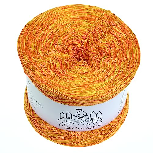 Farbverlaufsgarn Meliert 300g - 1140m 4 fädig Bobbel Wolle handstrickgarn stricken häkeln (Sonnig)