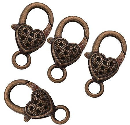 CIMAXIC 10 Stück Herzförmige Karabinerverschlüsse Aus Legierung Antike Hummer Clips Für Selbstgemacht Schmuckherstellung Für Halsketten Und Taschenzubehör Vintage Design Praktische