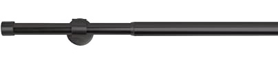 ondeco Moderne All-in-One Gardinenstange ausziehbar für Wand- oder Deckenmontage Schwarz 160-280 cm