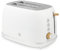 Swan ST19030WHT Fjord 2-Slice Toaster with 7 Browning Levels, Defrost/Reheat/Cancel, 800W, White & Wooden Accents
