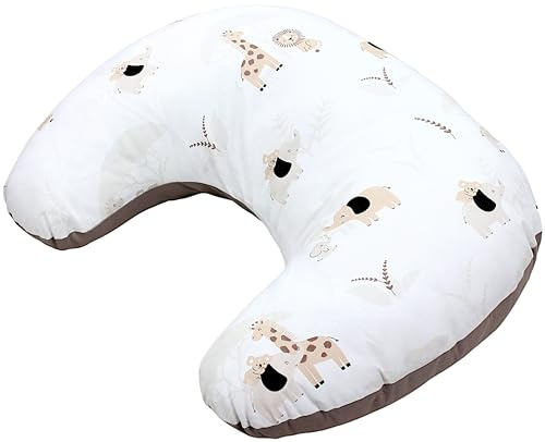 TupTam Baby Stillkissen Klein mit Baumwoll-Bezug, Farbe: Savanne Beige/Dunkelbeige