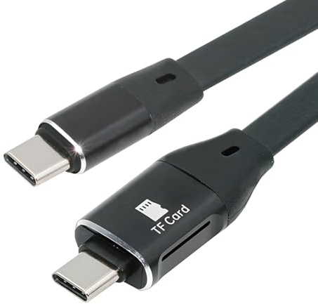 chenyang USB C 1 in 2 OTG Cable Support 10Gbps Data Transfer PD15W Fast Charging Compatible with iPhone 15/16 for Digital Headphones/Sound Card Decoder/Hard Disk/Micro-SD Card