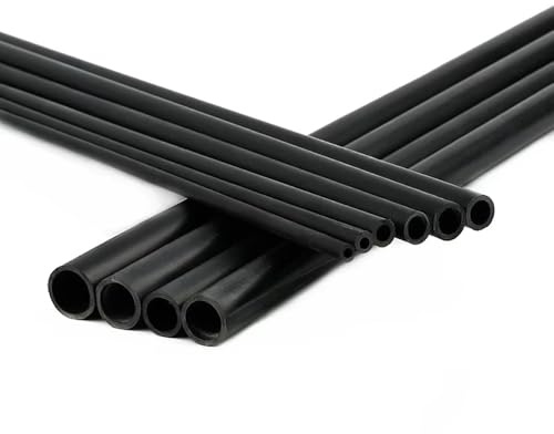 FGNIWAAE Tubo in PVC Nero Resistente for irrigazione di acquari e Giardini - Lunghezza 50 cm, 3-8 Pezzi, Diametro Esterno 5-19 mm, Diametro Interno 2-16 mm(8Pcsx7mmx10mm)