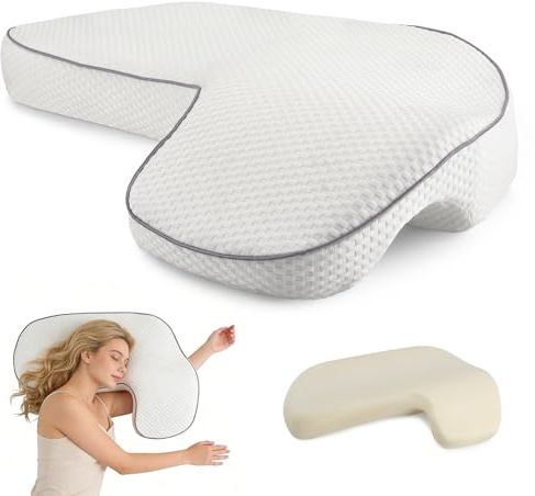 Eirolace Cuscino per Chi Dorme di Lato con Foro per Il Braccio, Cuscino in Memory Foam per dormienti Laterali Schiena o Addominali, Cuscino Ortopedico per Chi Dorme sul Fianco