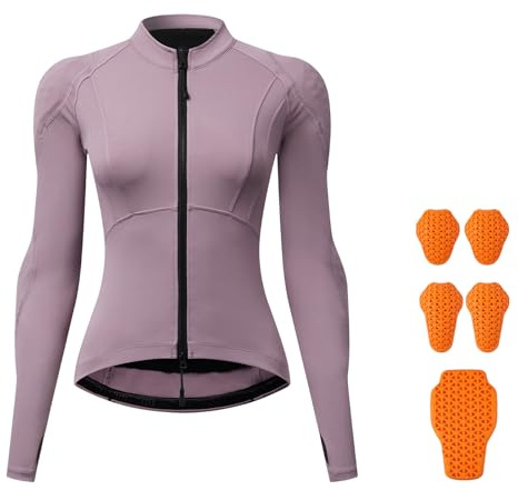 XFNWT Veste de moto en maille pour femme, certifiée CE, équipement de protection souple, veste de conduite haute visibilité, protection respirante pour motocross, chemise,Purple-x_l