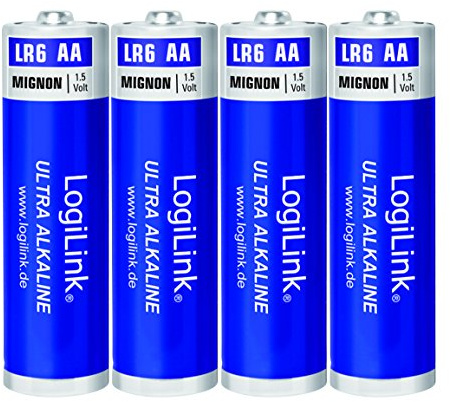 LogiLink Pile AA Mignon 1,5 V (Blister de 4), Ultra Power Alcaline LR6, pour Plusieurs appareils tels Que Les télécommandes, Les Jouets, détecteur de fumée, etc.