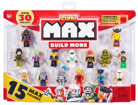 MAX Build More Minifigurset (15 figurer) – kompatibelt med andra stora märken (olika figurstilar) från ZURU