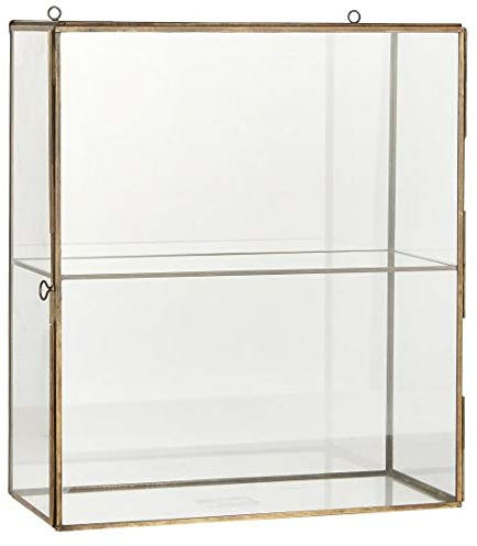 Ib Laursen Wandvitrine aus Messing mit 2 Ablagen, Höhe: 40 cm